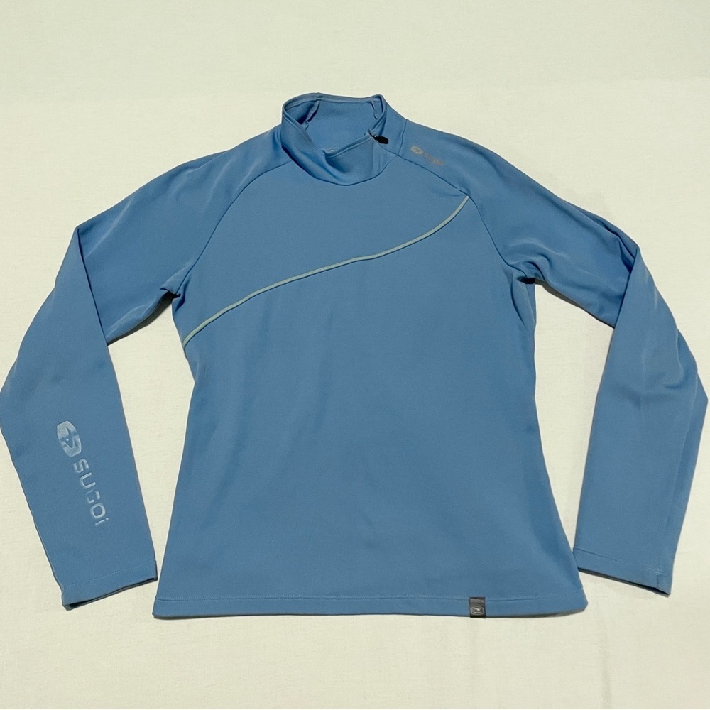 SUGOI Women’s Blue Thermal Long Sleeve Cycling Running Top Size Medium
